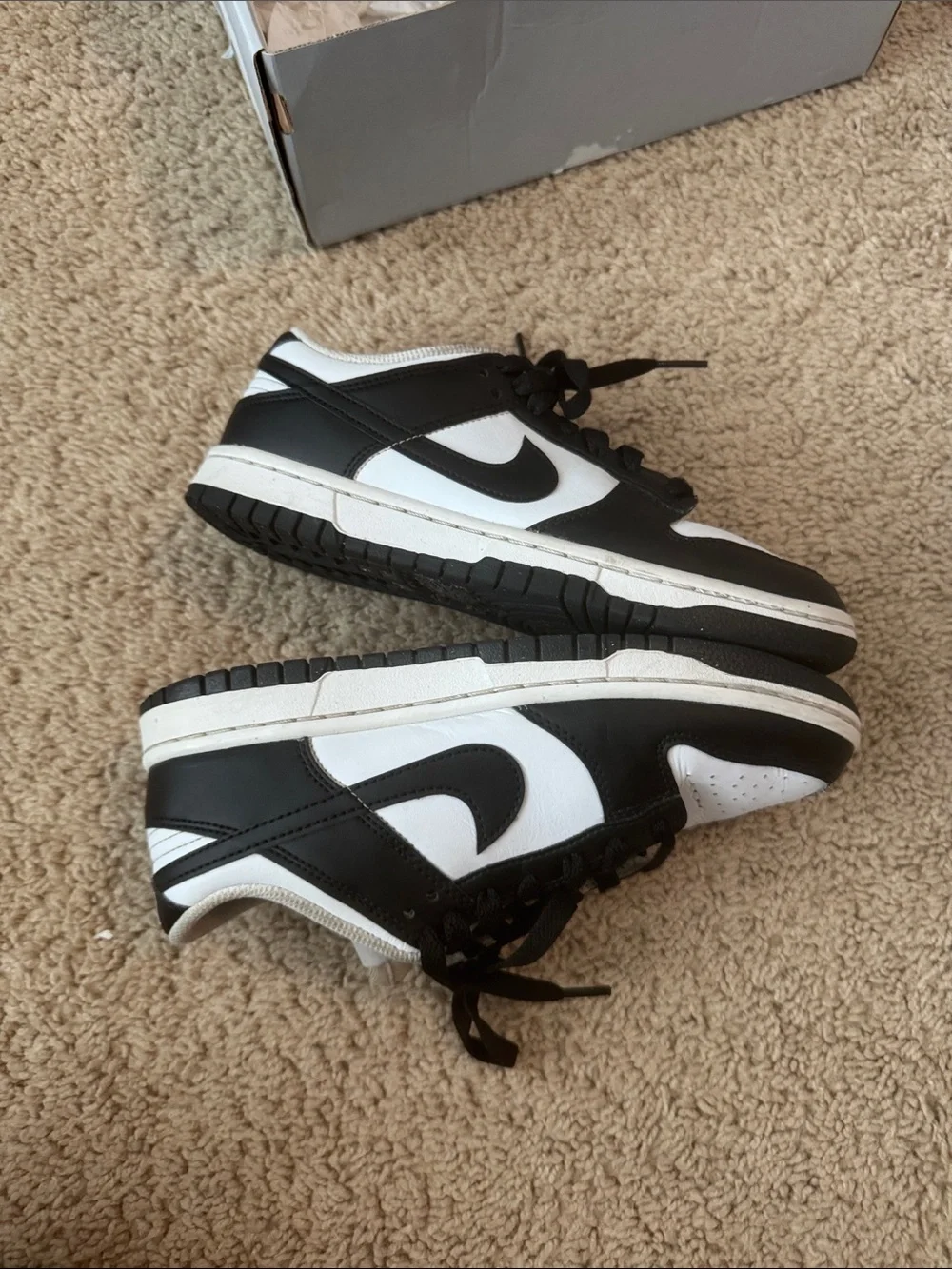 Nike Black and White Low-Top Sneakers with Perforated Toe
